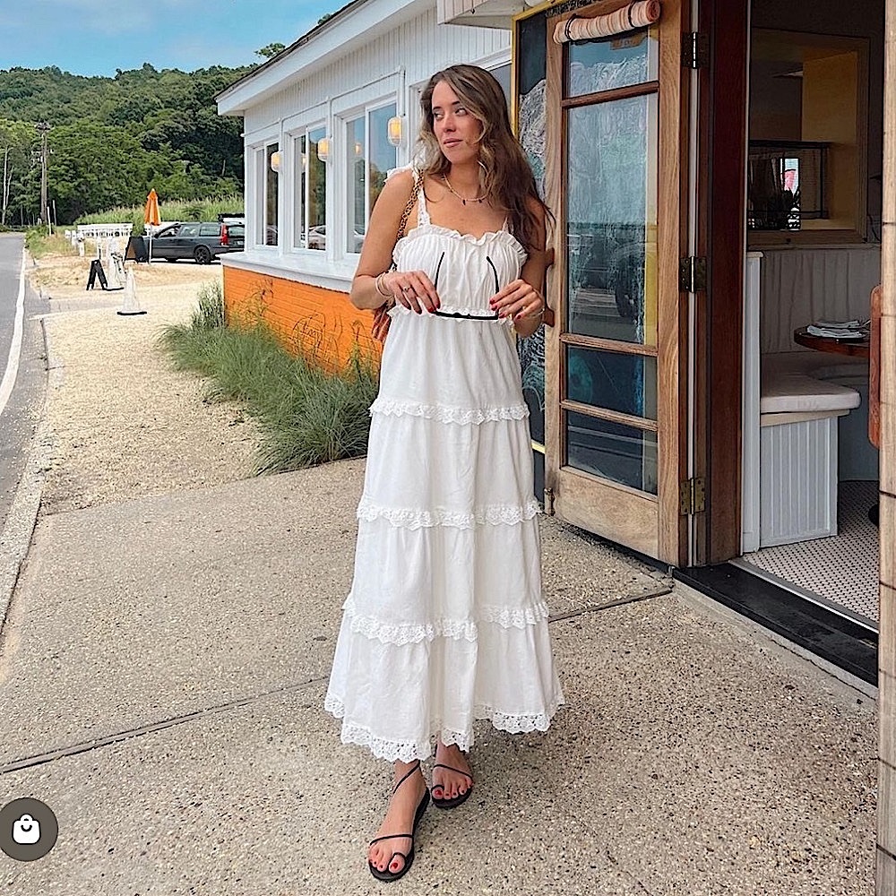 A6 - 318 Vestique in the cloud white tiered maxi size small NWT